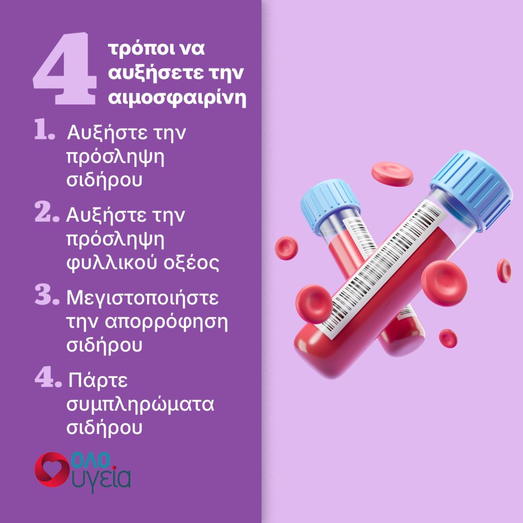 Αιμοσφαιρίνη: 4 τρόποι για να την αυξήσετε και να προλάβετε την αναιμία