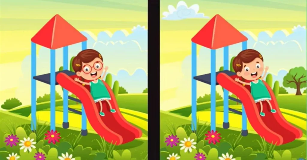 Βρείτε τις 5 διαφορές στη φωτογραφία με το κορίτσι που παίζει στην τσουλήθρα – Μπορείτε να λύσετε το τεστ παρατηρητικότητας μέσα σε 43″;