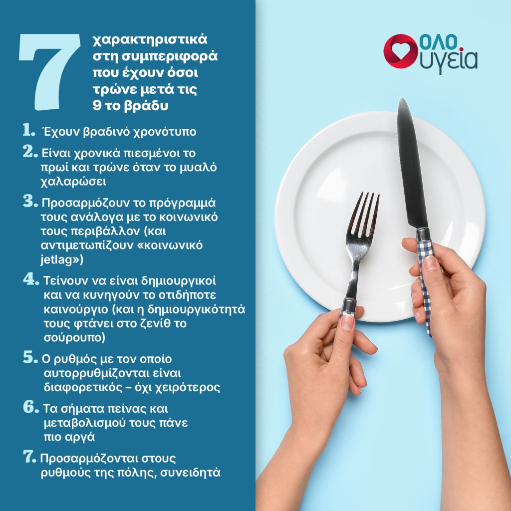 7 χαρακτηριστικά που έχουν όσοι τρώνε μετά τις 9 το βράδυ