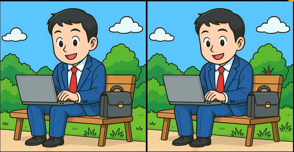 Έχετε την οπτική αντίληψη του Πουαρό; Βρείτε τις 3 διαφορές στη φωτό με τον άνδρα με το laptop μέσα σε 75”