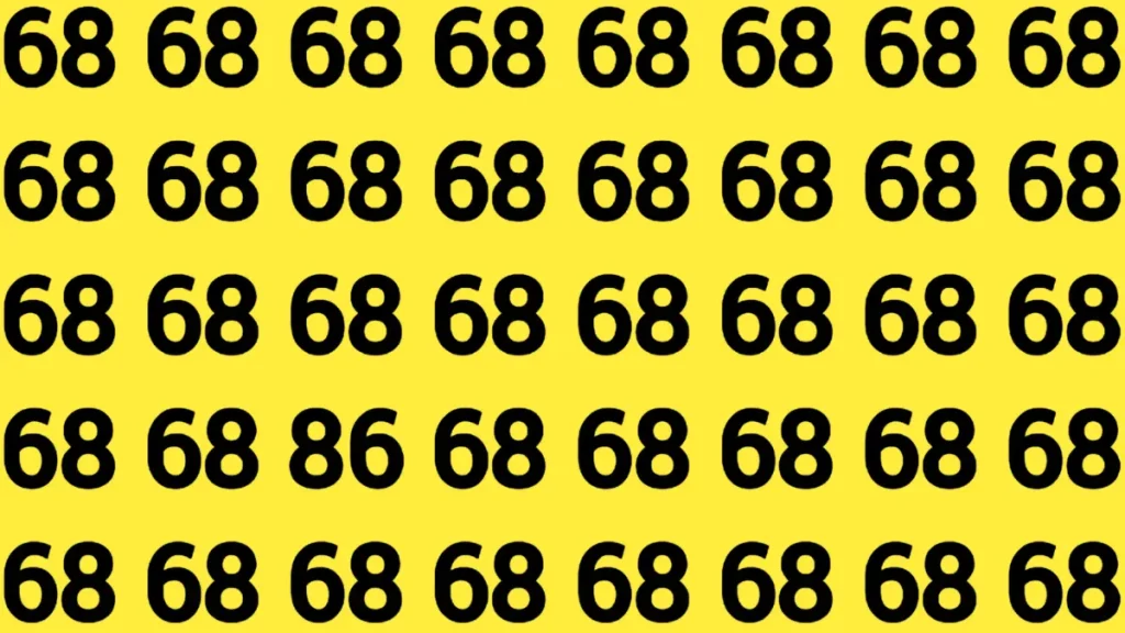 Μόνο όσοι σκανάρουν με ταχύτητα ΑΙ μπορούν να εντοπίσουν τον διαφορετικό αριθμό ανάμεσα στο πλέγμα των 68 και να λύσουν το τεστ οπτικής αντίληψης