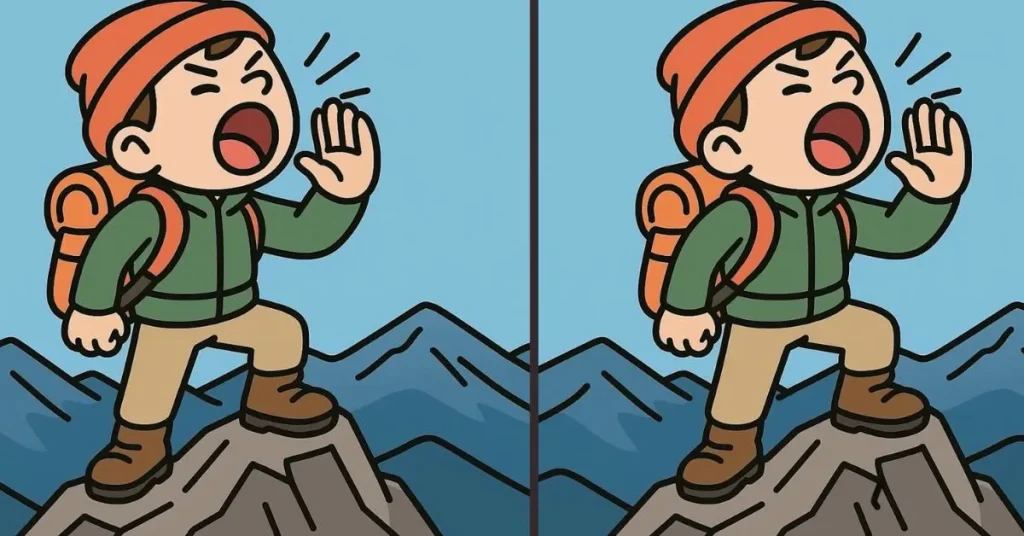 Βρείτε τις 3 διαφορές στη φωτό με το αγόρι που φωνάζει στην κορυφή του βουνού μέσα σε 29″ και λύστε το τεστ παρατηρητικότητας