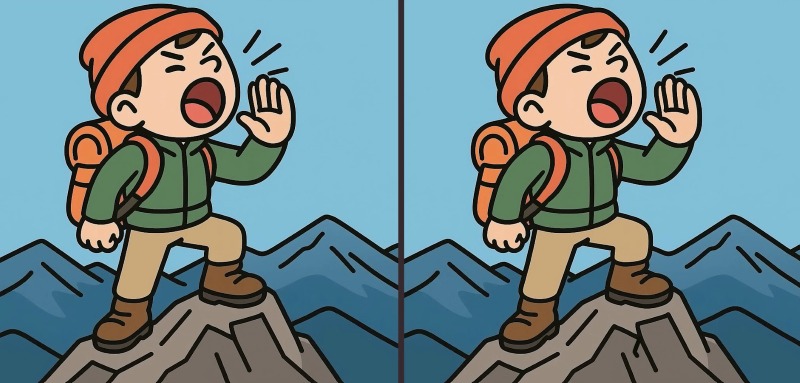 Βρείτε τις 3 διαφορές στη φωτό με το αγόρι που φωνάζει στην κορυφή του βουνού μέσα σε 29" και λύστε το τεστ παρατηρητικότητας