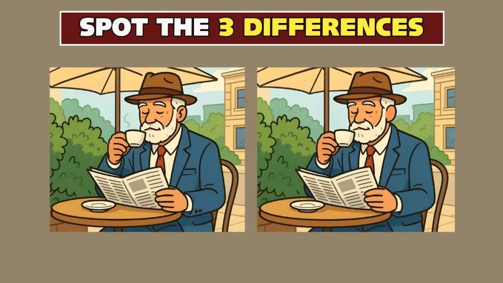 Βρείτε τις 3 διαφορές στην φωτογραφία με τον άνδρα που διαβάζει εφημερίδα – Μόνο οι πολύ παρατηρητικοί κερδίζουν