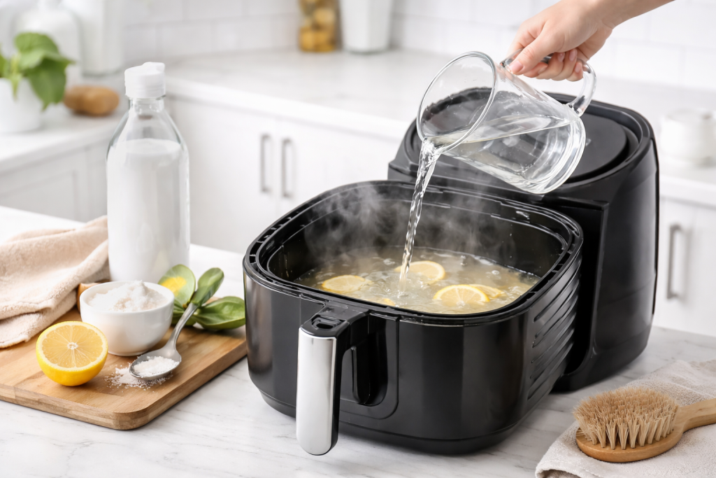 Air fryer: Πώς θα το καθαρίσουμε σε 5 λεπτά με το κόλπο του ατμού και χωρίς τρίψιμο