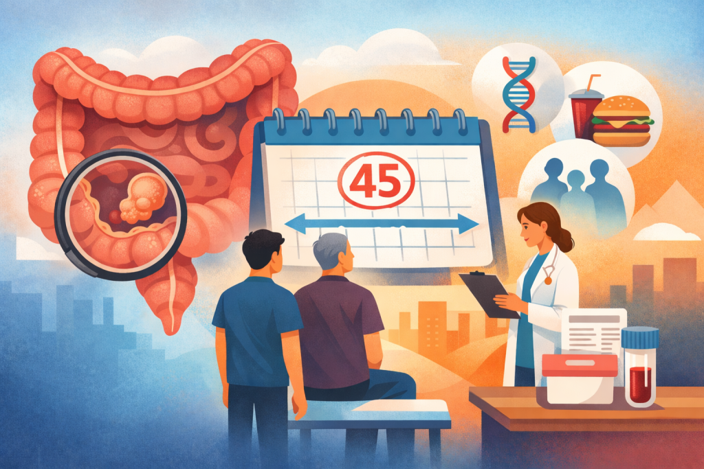 Καρκίνος του παχέος εντέρου: Γιατί ο έλεγχος ξεκινά στα 45 και ποιοι πρέπει να εξεταστούν νωρίτερα