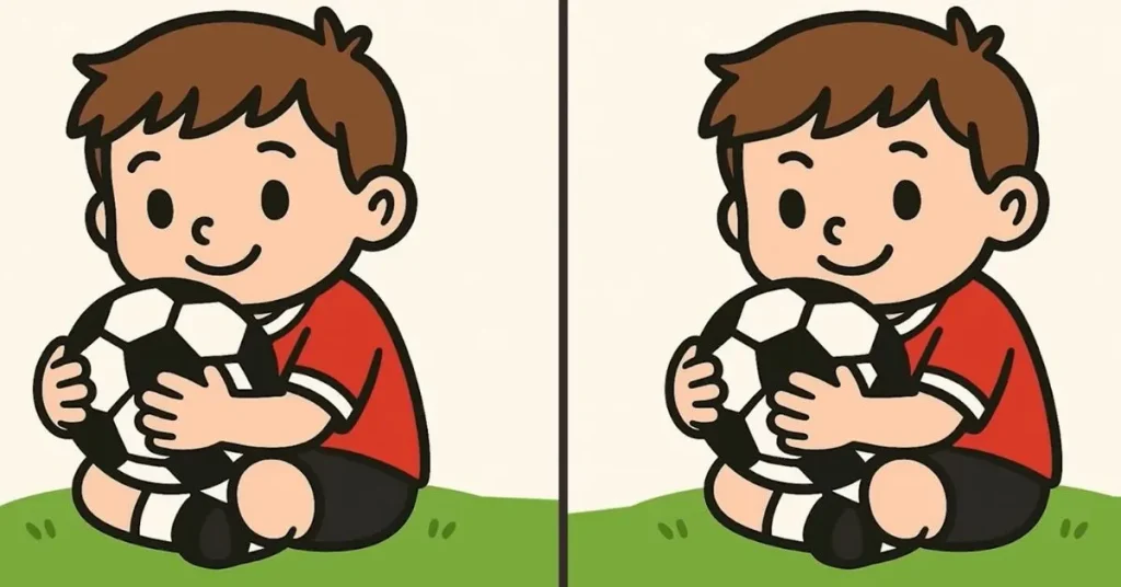 Τεστ παρατηρητικότητας: Βρείτε τις 3 διαφορές στη φωτογραφία με το αγοράκι που κρατάει μια μπάλα ποδοσφαίρου σε λιγότερο από 49″