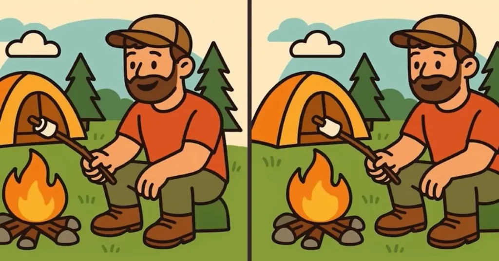 Έχετε μάτι γερακιού; Εντοπίστε τις 3 κρυμμένες διαφορές στο τεστ παρατηρητικότητας με τον άνδρα που κάνει camping μέσα σε 51″