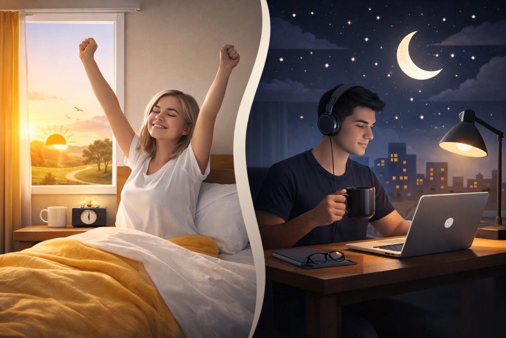 Είστε πρωινός ή βραδινός τύπος; Κάντε το τεστ για να ανακαλύψετε ποιος είναι ο χρονότυπος ύπνου σας