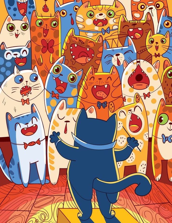 Έχετε το βλέμμα ενός μαέστρου; Εντοπίστε την κρυμμένη τρομπέτα στην εικόνα με την χορωδία γατών για να λύσετε αυτό το τεστ οπτικής αντίληψης