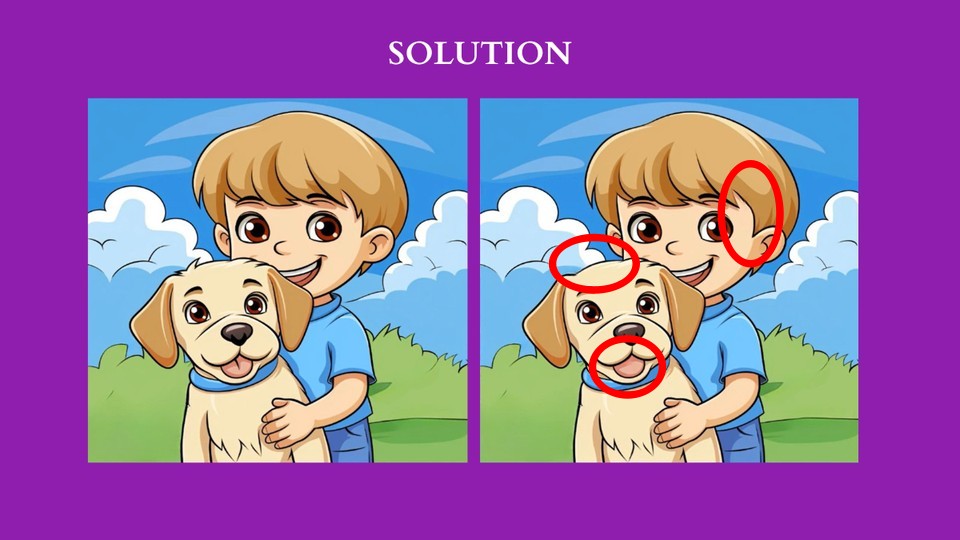 Βρείτε τις διαφορές στη φωτό με το αγοράκι που αγκαλιάζει το σκυλάκι του και λύστε το τεστ παρατηρητικότητας