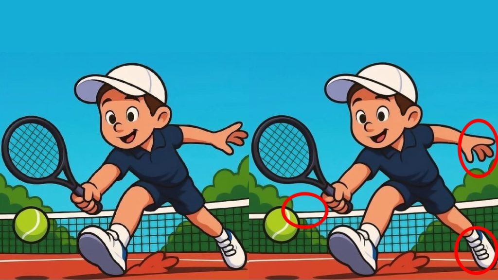 Βρείτε τις διαφορές στη φωτό με το αγόρι που παίζει tennis - Μπορείτε να τα καταφέρετε μέσα σε 35";