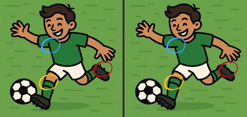 Βρείτε τις διαφορές στη φωτό με τον νεαρό που παίζει μπάλα – Μόνο όσοι έχουν βλέμμα διαιτητή μπορούν να τις εντοπίσουν μέσα σε 23"