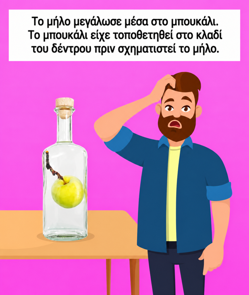 Πώς χώρεσε το μήλο στο μπουκάλι; Το τεστ IQ που θα σας υποχρεώσει να σκεφτείτε διαφορετικά