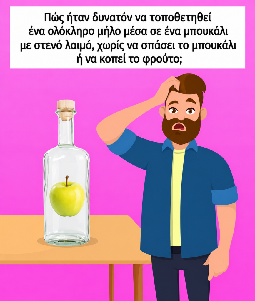 Πώς χώρεσε το μήλο στο μπουκάλι; Το τεστ IQ που θα σας υποχρεώσει να σκεφτείτε διαφορετικά
