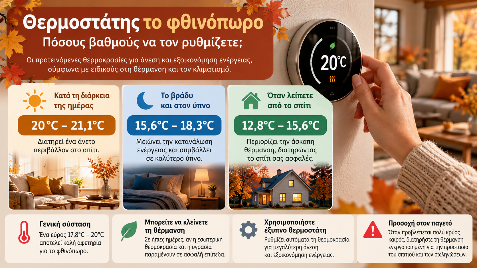 θερμοκρασία σπιτιού το φθινόπωρο